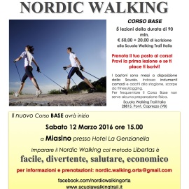 Da sabato 12/03/2016 riprendono i Corsi di Nordic Walking sulle alture del Lago d’Orta