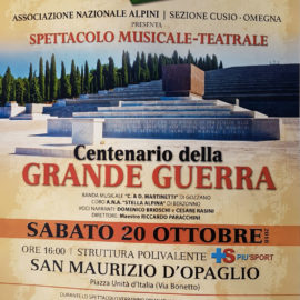 20/10/2018 | Centenario della Grande Guerra, spettacolo musicale-teatrale a S. Maurizio d’Opaglio